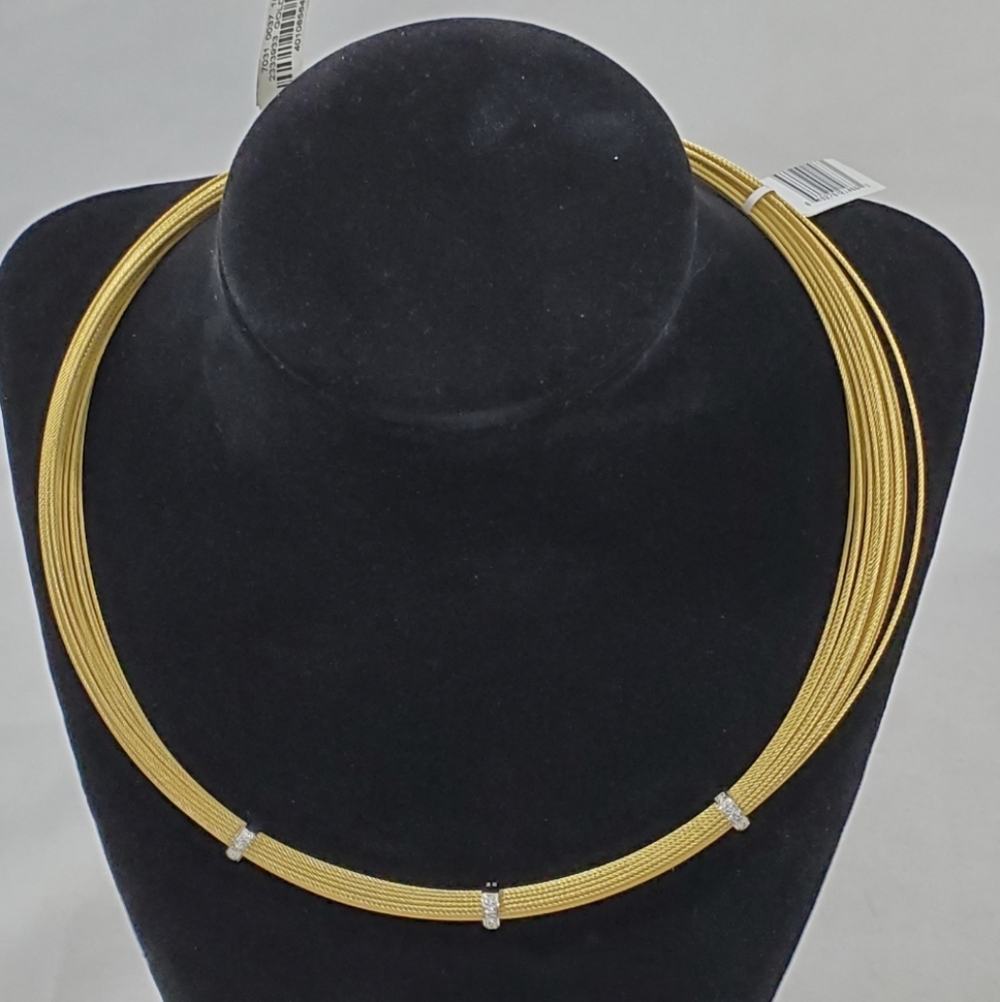 ALOR Rare Multi-Strand Cable Necklace 18 Karat Yellow Gold -